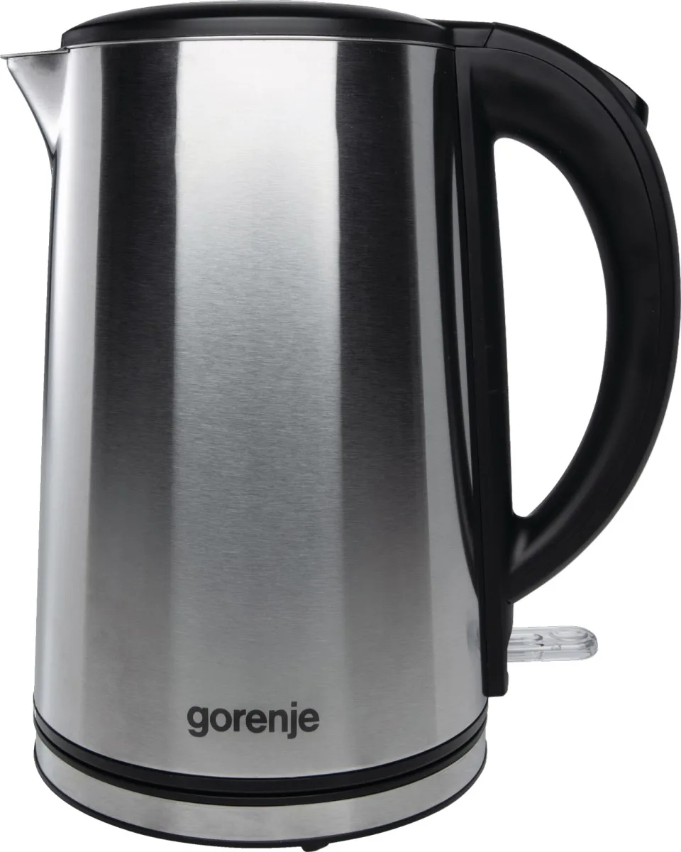 Электрочайник Gorenje, объем 1,5л, с двойными стенками, система контроля Strix, нержавеющая сталь.