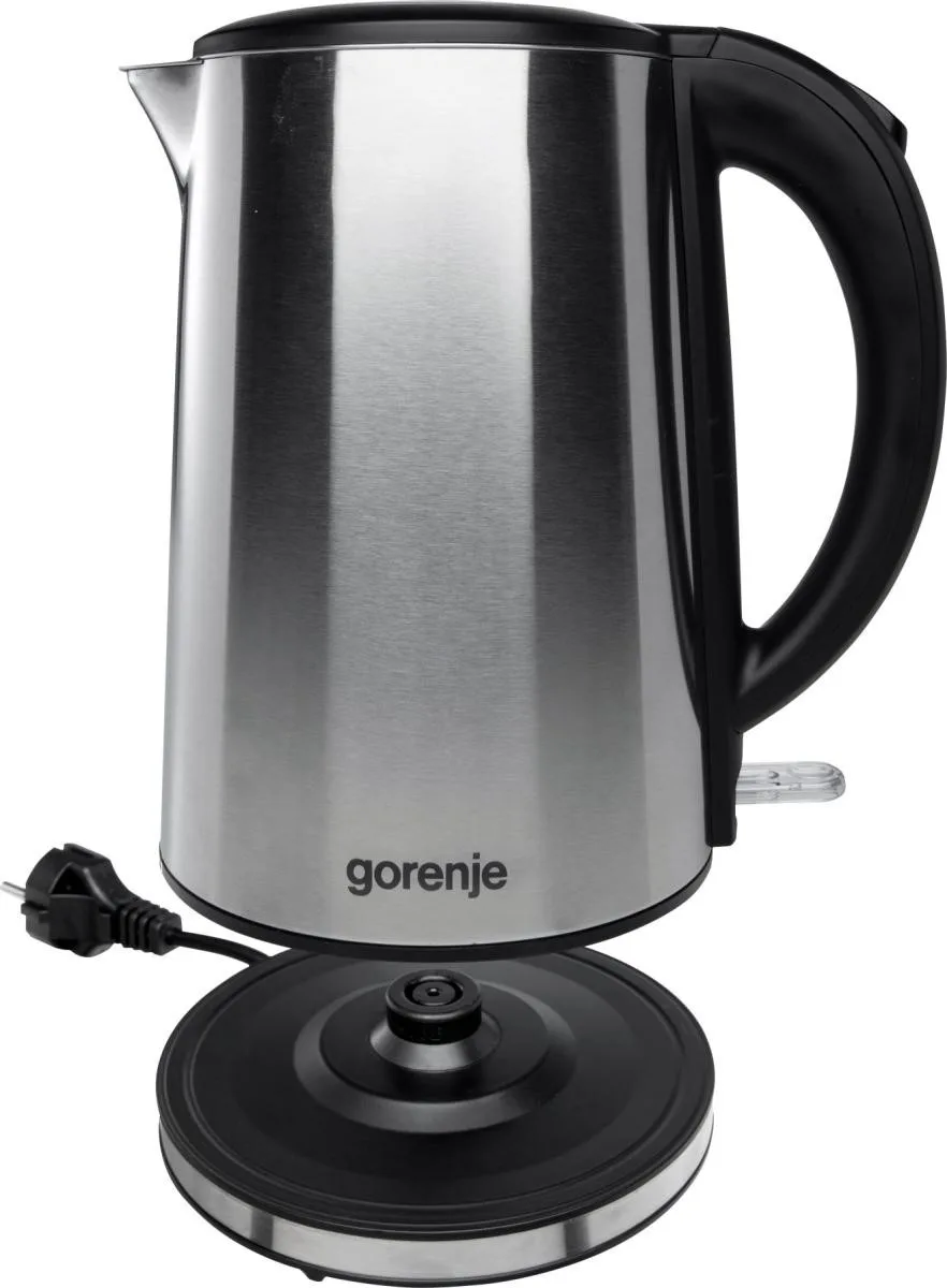 Електрочайник Gorenje, об'єм 1,5 л, з подвійними стінками, система контролю Strix, нержавіюча сталь.