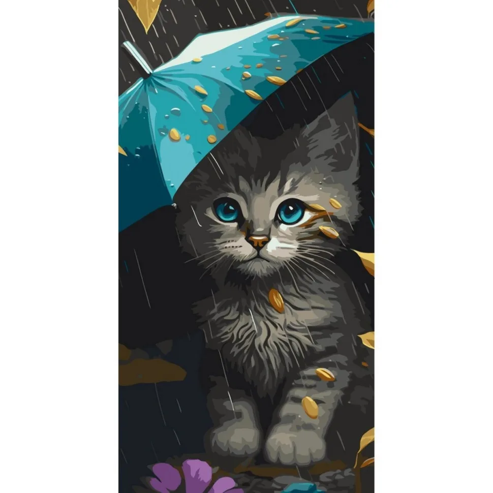 Картина по номерам Art Craft Полотно 40х80 см Милий котик 24 кольори