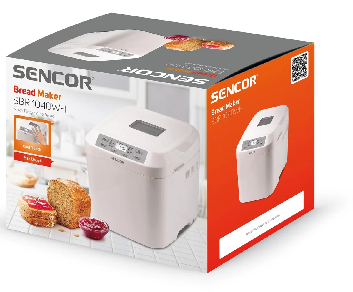 Хлібопічка Sencor 550 Вт 900 г Білий 10 програм з дисплеєм