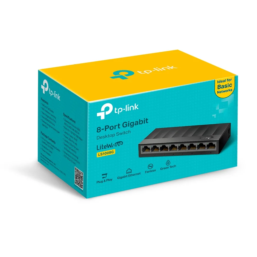 Комутатор TP-LINK LS1008G 8xGE, Некерований