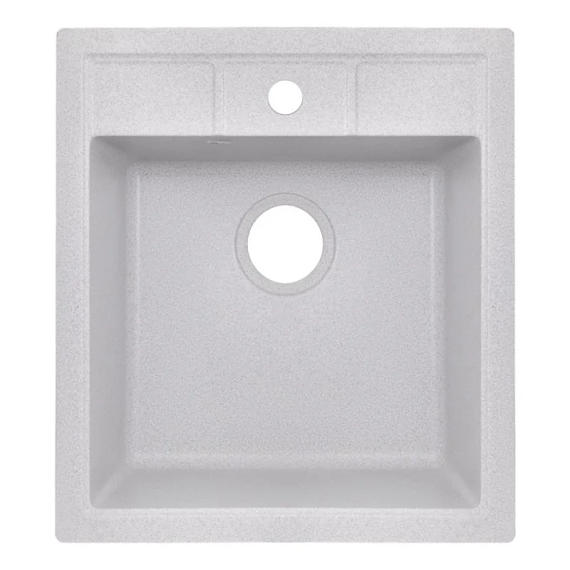 Кухонная мойка Lidz 460x515 мм из искусственного камня серого цвета врезная