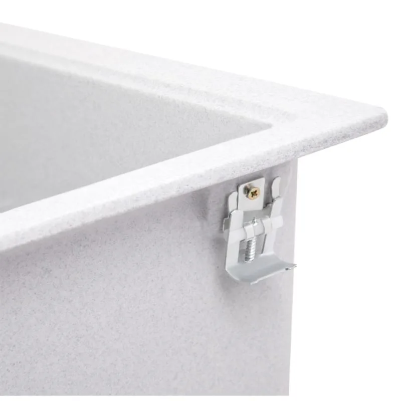 Кухонная мойка Lidz 460x515 мм из искусственного камня серого цвета врезная