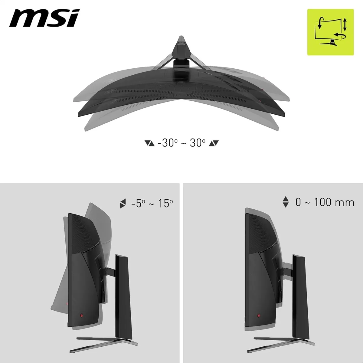Монітор MSI VA 31.5" 2560x1440 180Hz Curved sRGB 111%