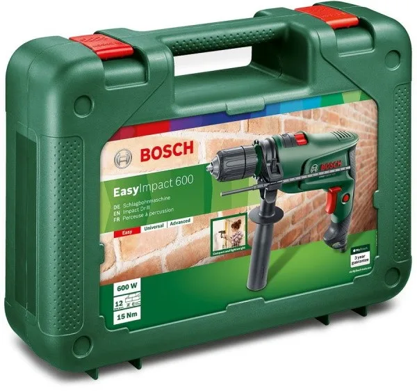Ударна дриль Bosch EasyImpact 600 600 Вт швидкозажимна для домашнього використання свердління та буріння