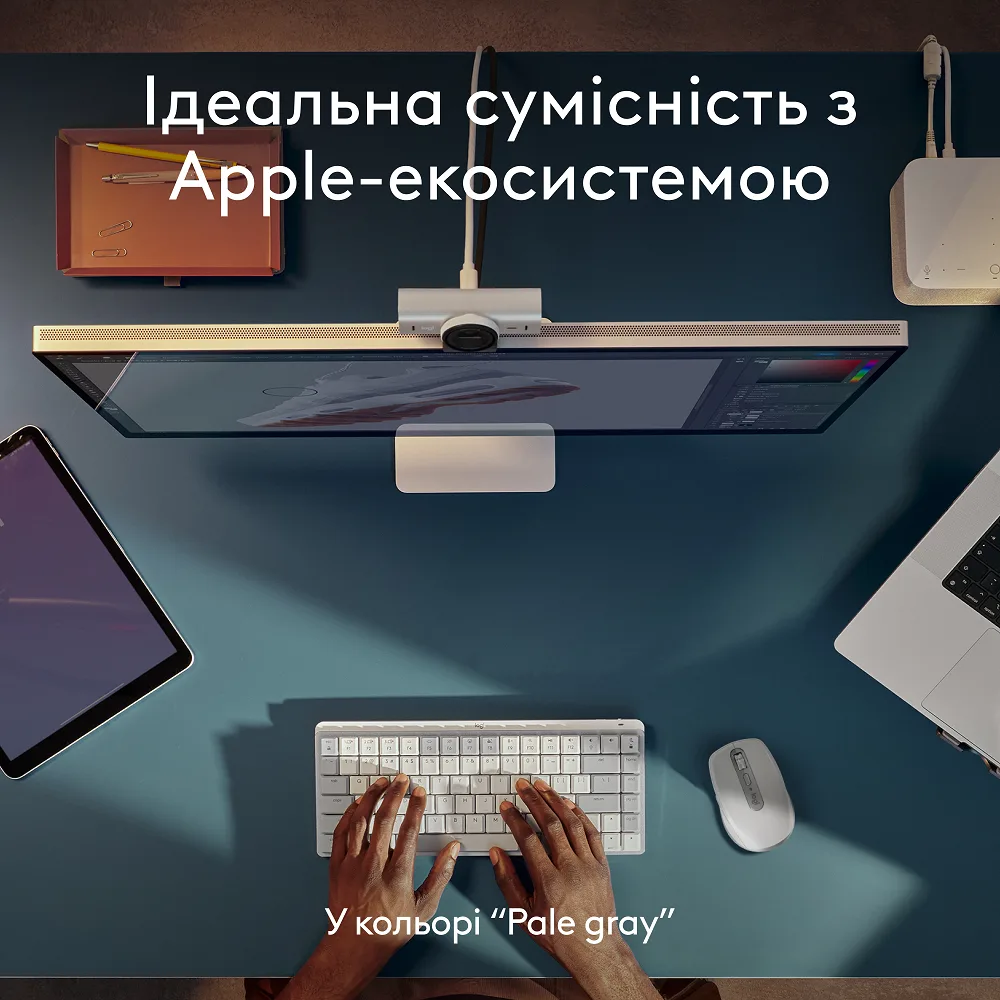 Миша Logitech бездротова оптична середня 34,4х100,5х65 мм біла