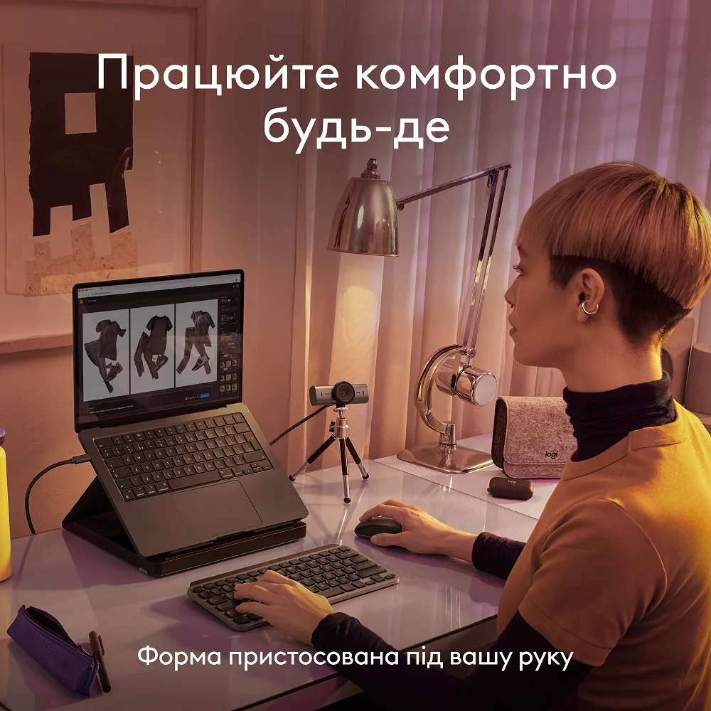 Миша Logitech бездротова оптична середня 34,4х100,5х65 мм біла
