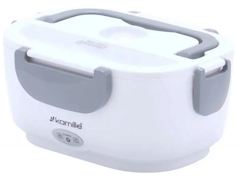 Ланч-бокс Kamille пластиковий 450 мл 650 мл сірий з підігрівом 220V 12V