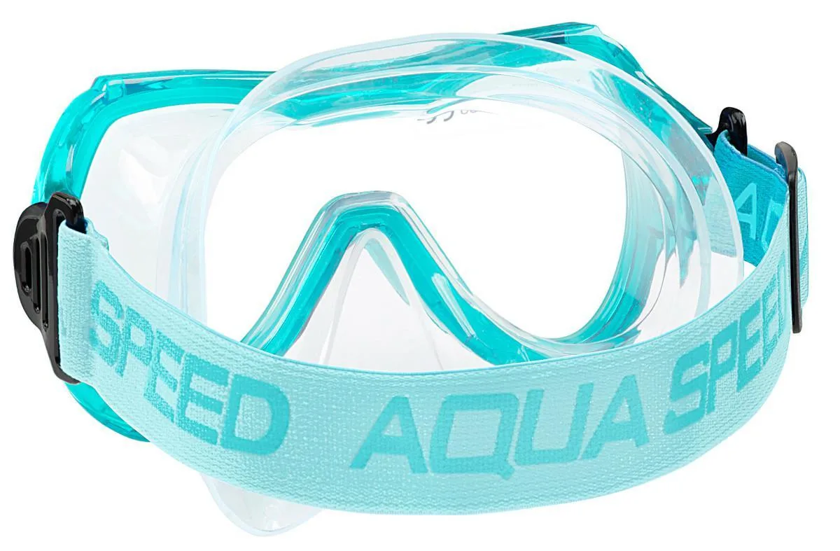 Набір маска трубка AQUA SPEED силікон OSFM бірюзовий