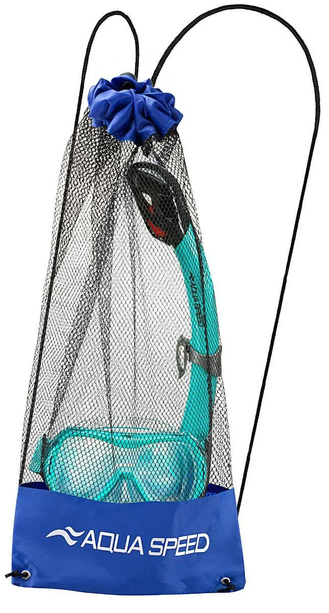 Набір маска трубка AQUA SPEED силікон OSFM бірюзовий