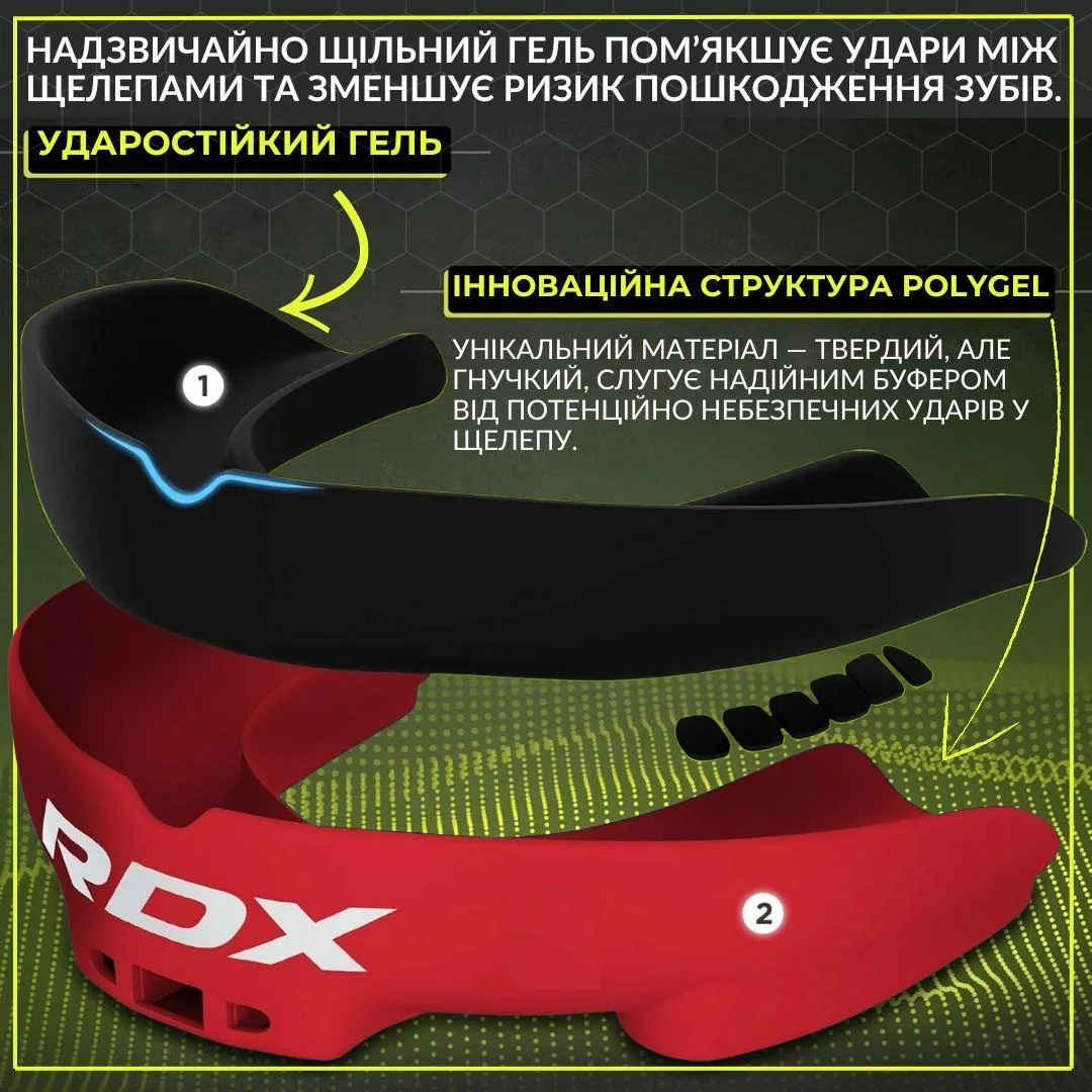 Капа RDX Inc термопластик однощелепна червона чорна 12+