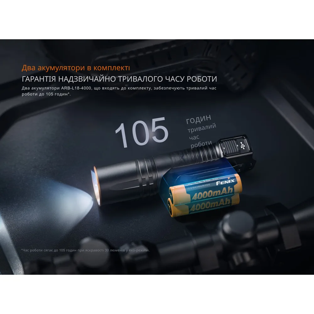 Тактический фонарь Fenix алюминий 154х43 мм красный белый 5800 лм