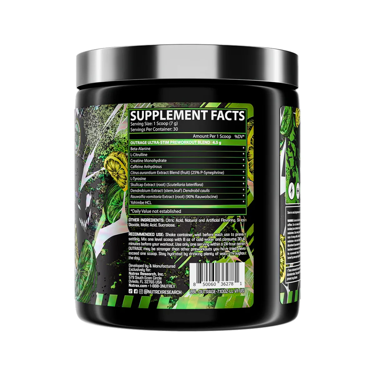 Nutrex Outrage High-Stim Pre-Workout 30 порцій Лимон Лайм