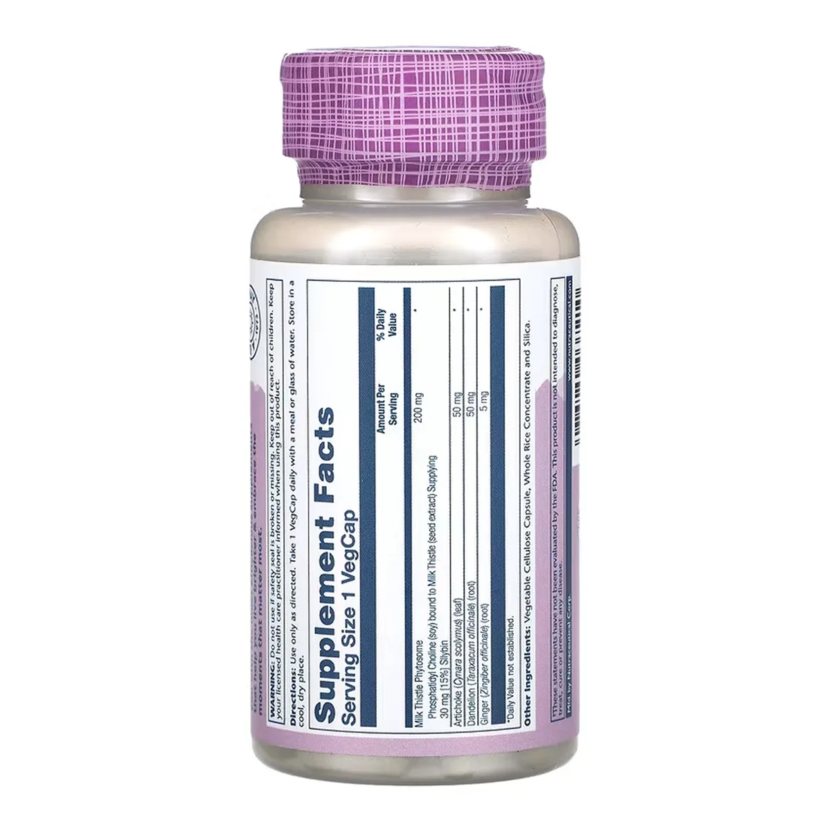 Solaray Milk Thistle Phytosome 200mg вегетаріанські капсули 60 шт