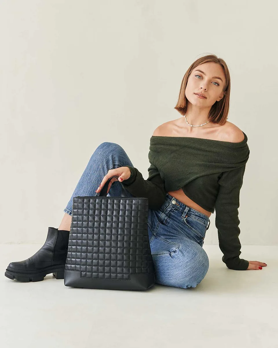 Женский рюкзак Хилс 32x14x32 см экокожа черный два отделения
