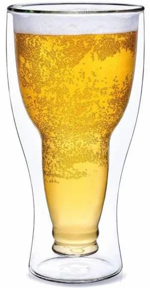 Склянка Beer Bottle скло 350 мл подвійні стінки прозоре
