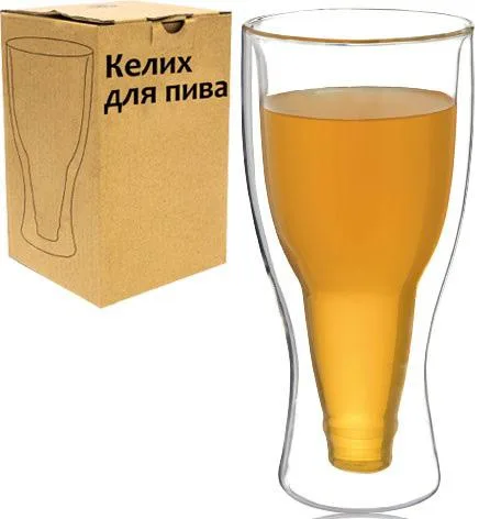 Склянка Beer Bottle скло 350 мл подвійні стінки прозоре