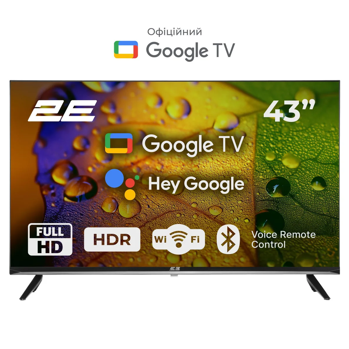 Телевізор 43" 2E LED FHD 60Hz Smart Google TV Black