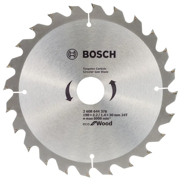 Пиляльний диск Bosch Professional Optiline Eco, 190x30 мм, 24 зубці.