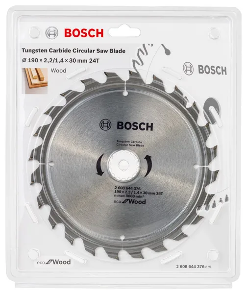 Пиляльний диск Bosch Professional Optiline Eco, 190x30 мм, 24 зубці.