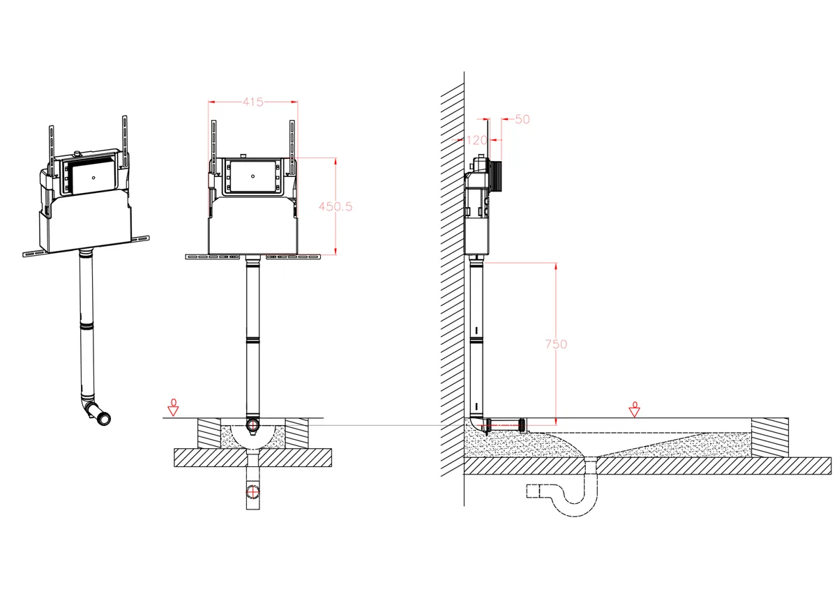 Інсталяційний бачок Koer HDPE 420x120x1200 мм Білий