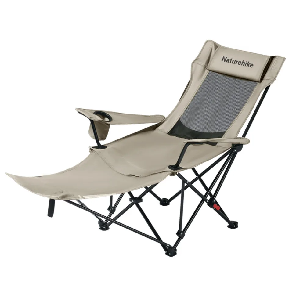 Крісло-шезлонг складане Naturehike сталь 147х78,5х82 см хакі