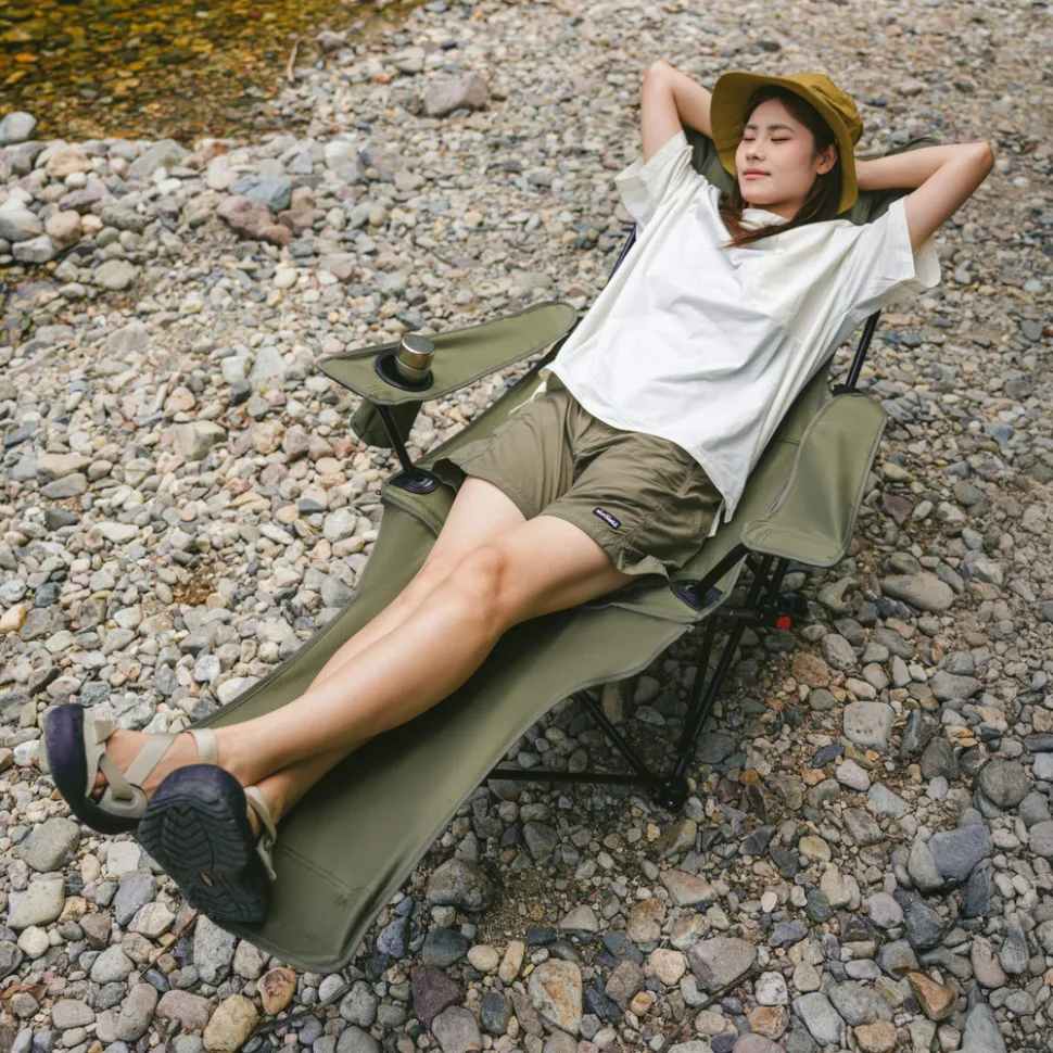 Крісло-шезлонг складане Naturehike сталь 147х78,5х82 см хакі
