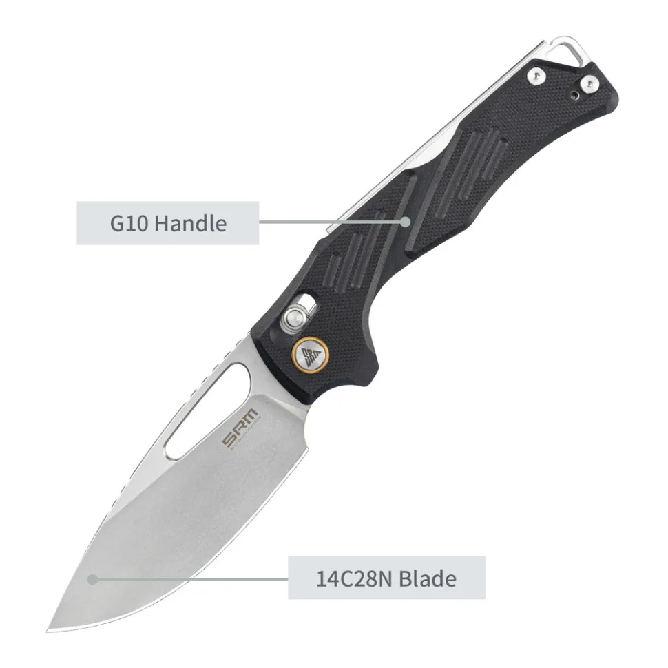 Ніж складаний SRM 14C28N 212 мм чорний G10