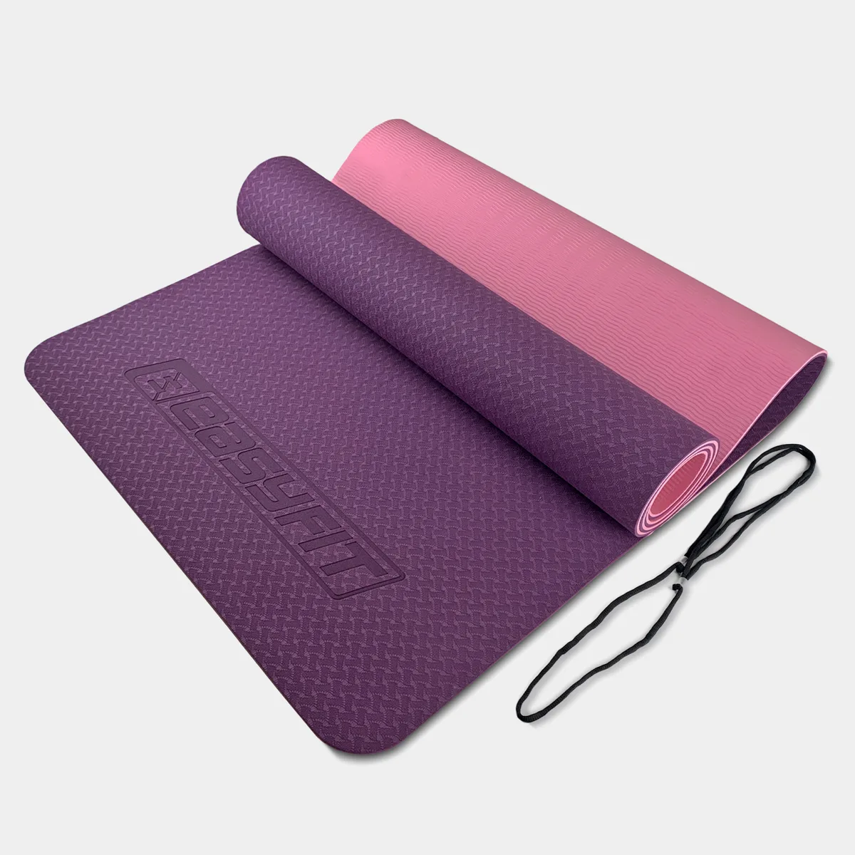 Коврик для йоги EasyFit TPE 183х61 см фіолетово-рожевий 6 мм