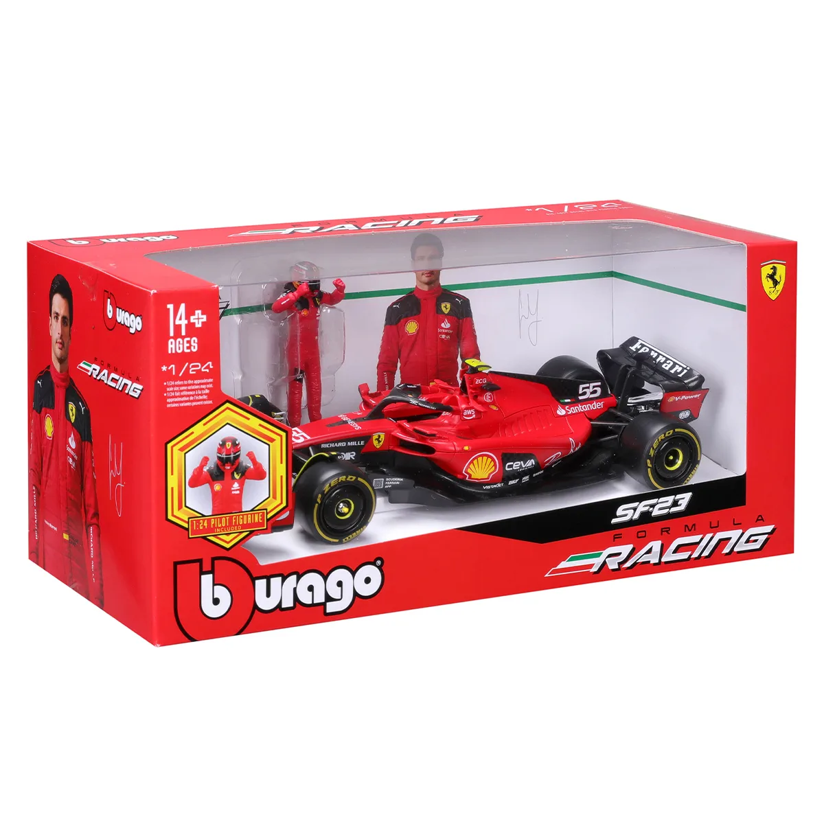 Автомодель Ferrari Bburago металл пластик 1 24 красный