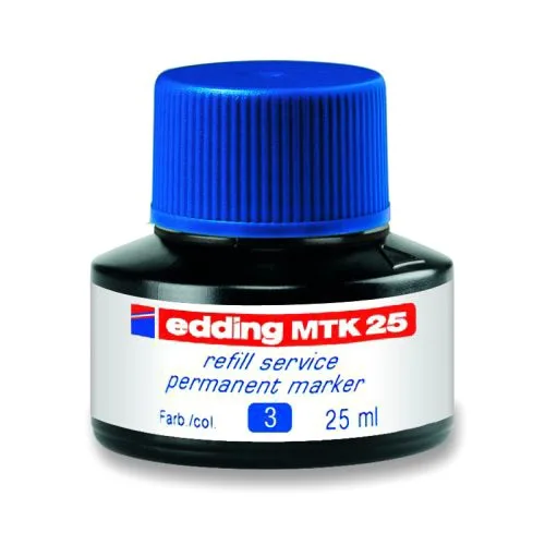 Чорнило для заправки edding Permanent синє 25 мл для маркерів капілярна система перманентне чорнило