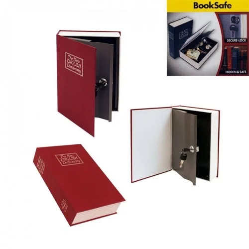 Книга сейф металл 18х11,5х5,5 см бордовый