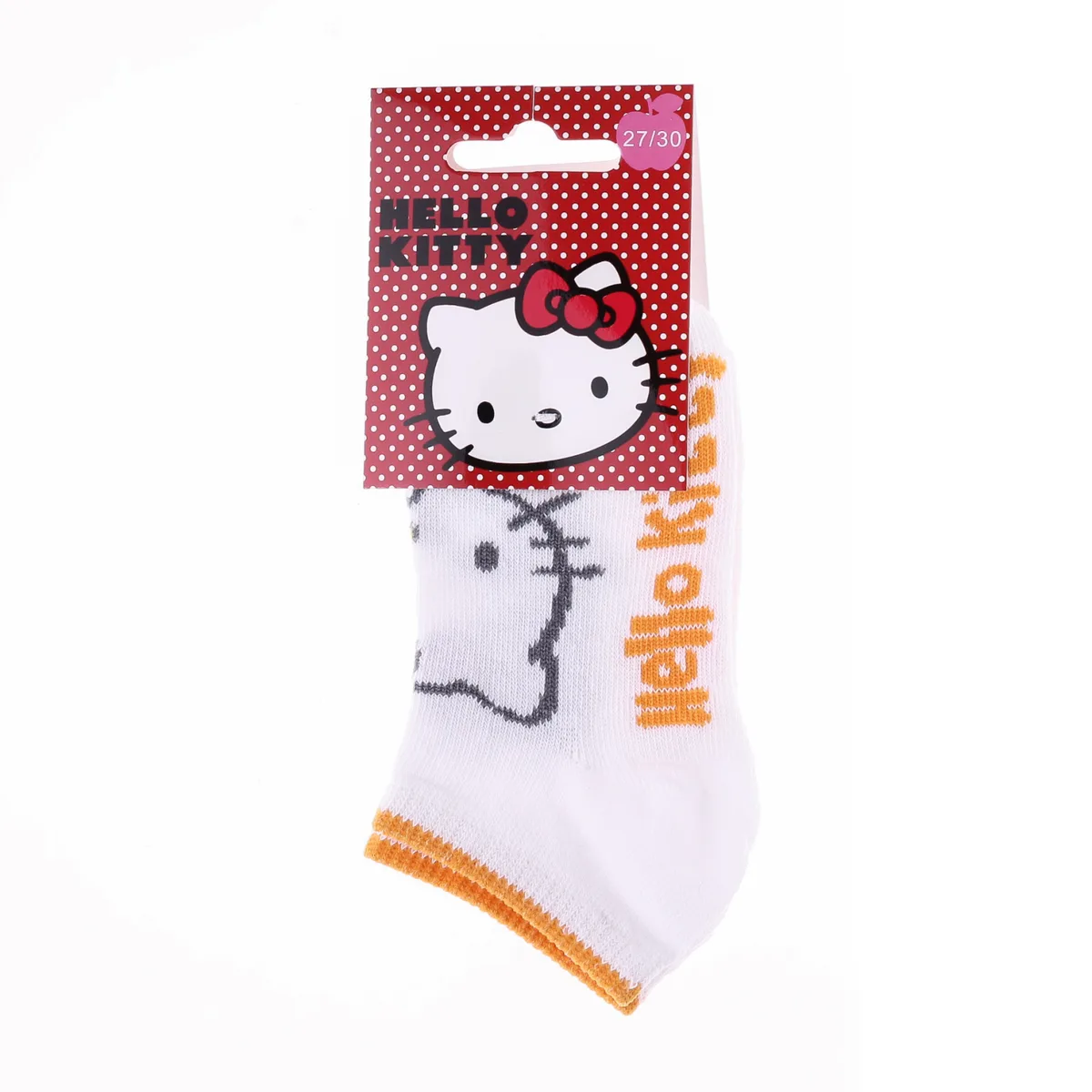 Шкарпетки Hello Kitty бавовна 27-30 білий помаранчевий
