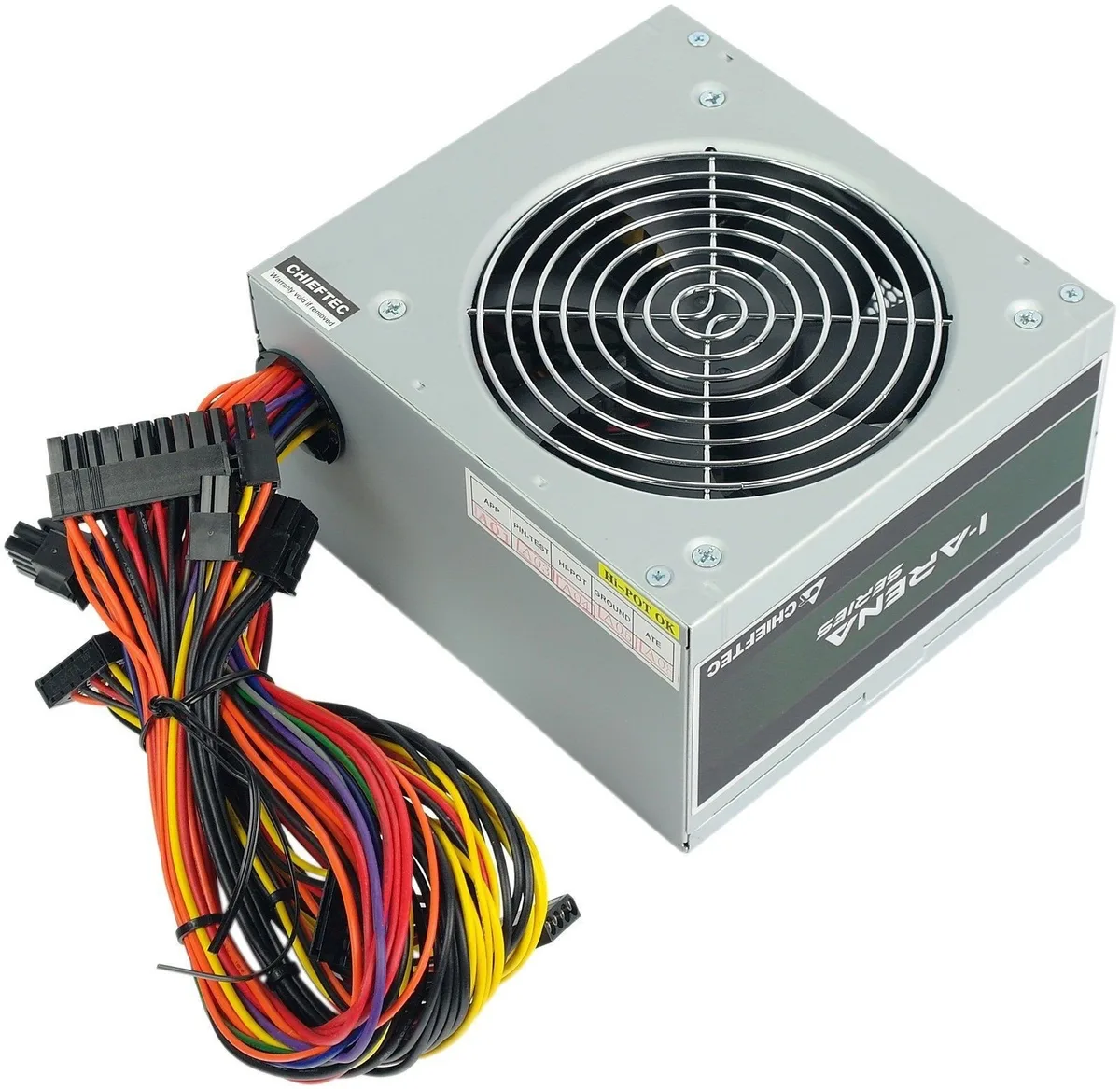 Блок питания CHIEFTEC iArena (500W), >85%, 120мм, 1xMB 24pin(20+4), 1xCPU 8pin(4+4), 2xMolex, 3xSATA, 1xPCIe 8pin(6+2), Bulk