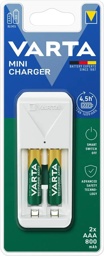 Зарядний пристрій Varta Mini Charger 2хNI MH AAA800 мА•h