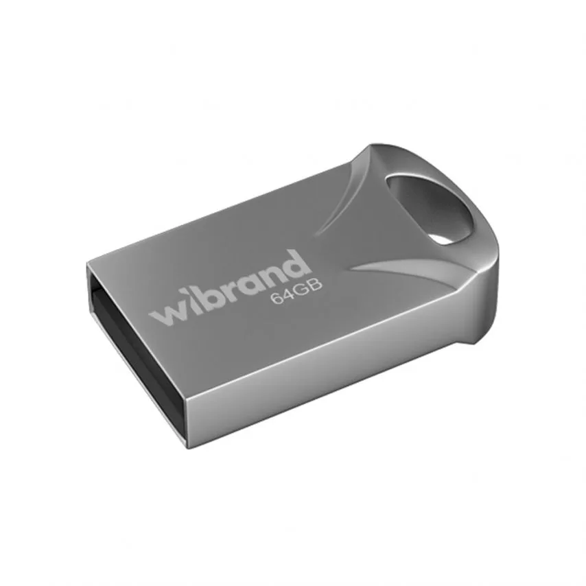Флеш-пам'ять Wibrand USB 2.0 64Гб метал срібна