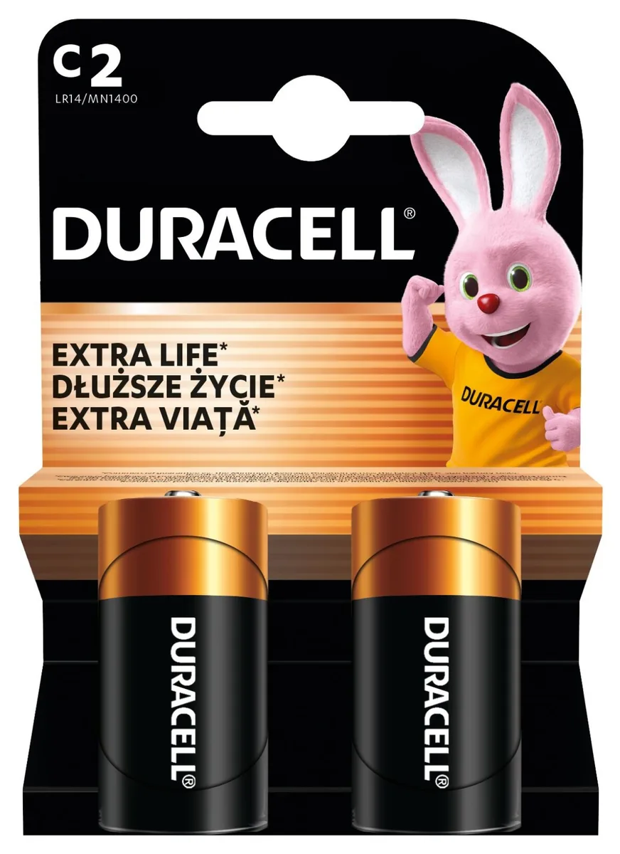 Лужні батарейки Duracell C 2 шт 1,5 В