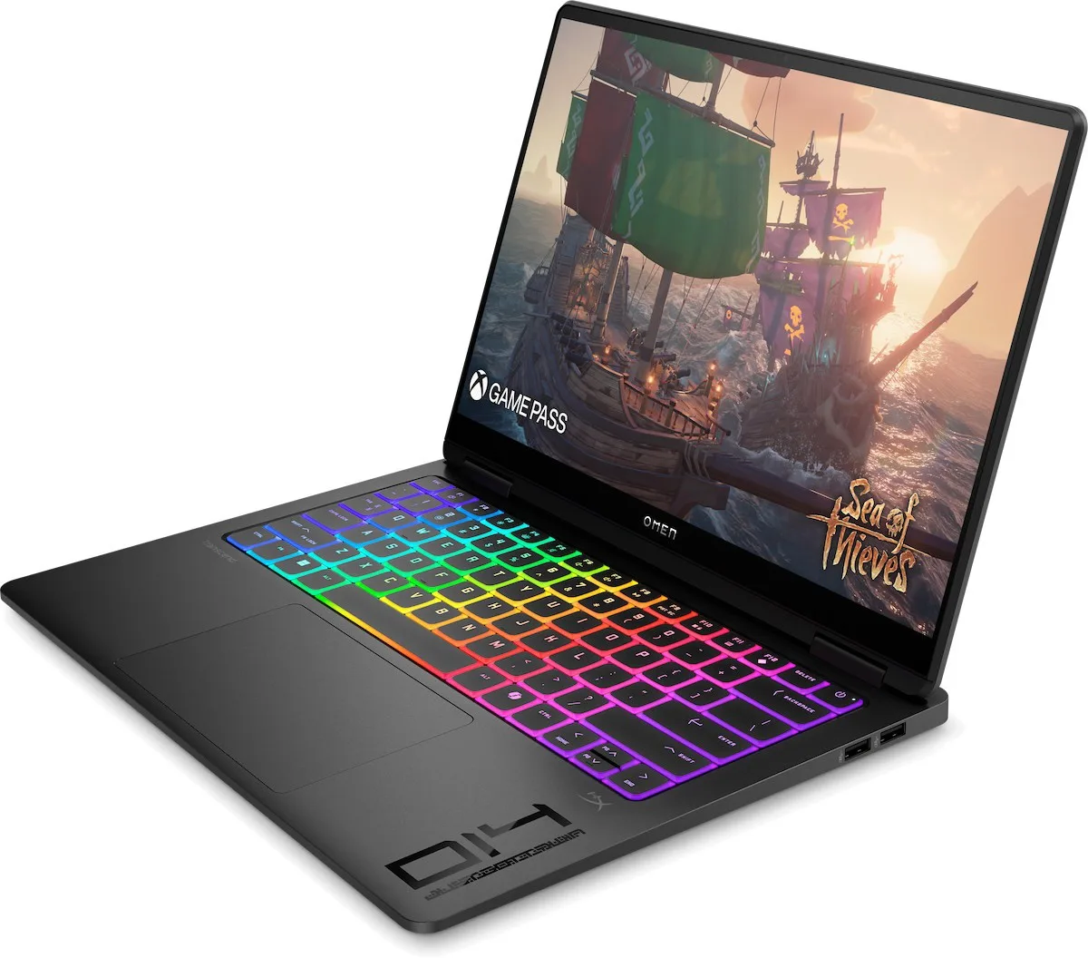 Ноутбук HP OMEN Transcend 14-fb1002ua 14" 3K OLED, Intel U9-285H, 64GB, F2TB, NVD5070-8, DOS, чорний