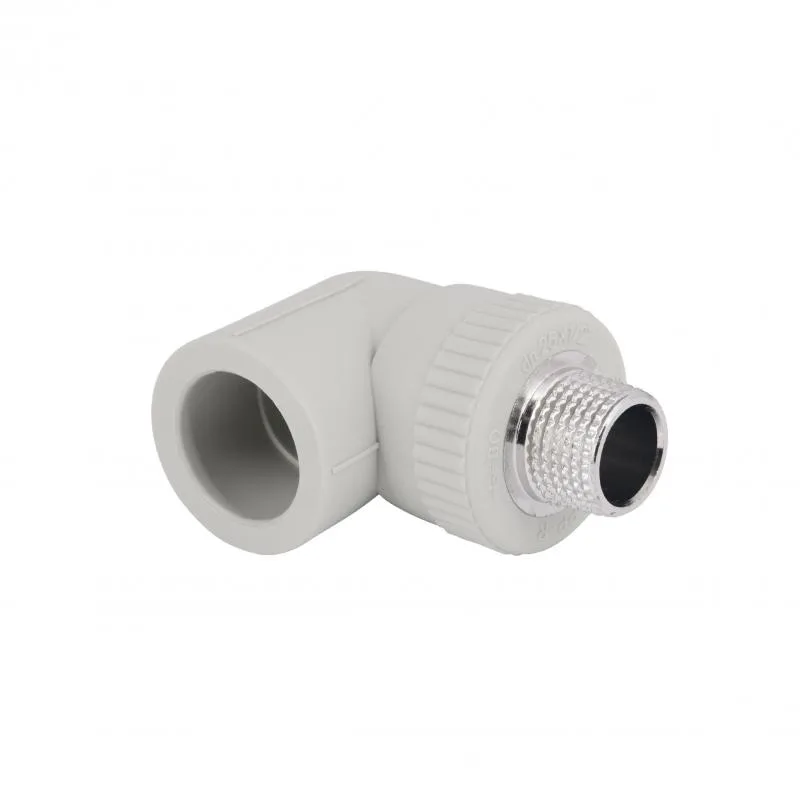Уголок PPR 25x1/2" 90° НР полипропиленовый с латунной резьбой серый