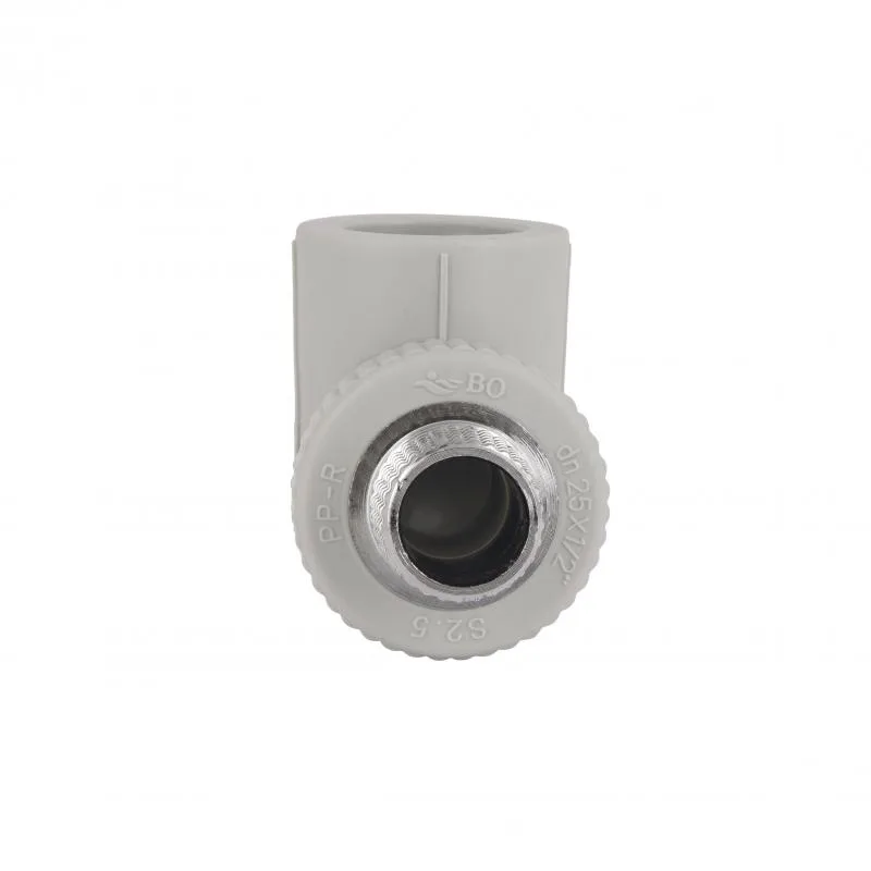 Уголок PPR 25x1/2" 90° НР полипропиленовый с латунной резьбой серый