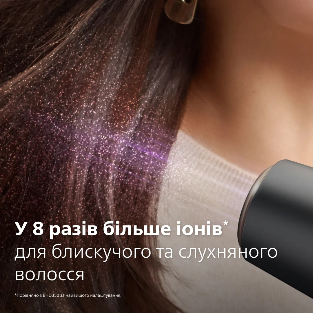 Фен Philips 2300 Вт с ионизацией, с концентраторами 9 мм и 11 мм, черный.