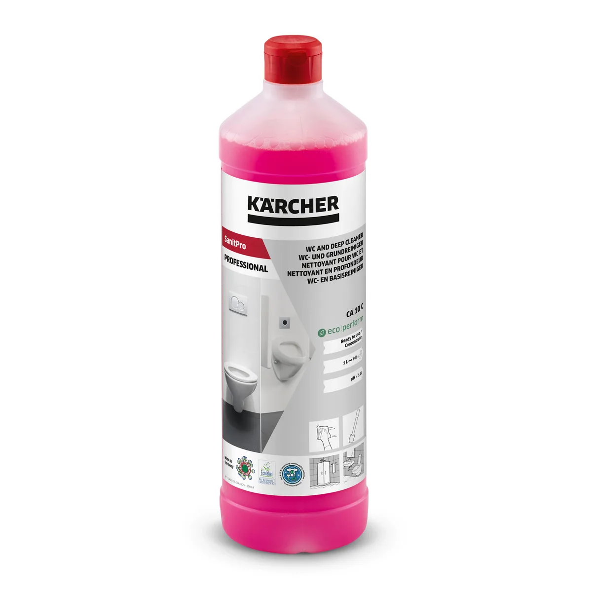 Засіб для очищення санітарних приміщень Karcher 1л екологічний чистячий засіб для прибирання дезінфектор