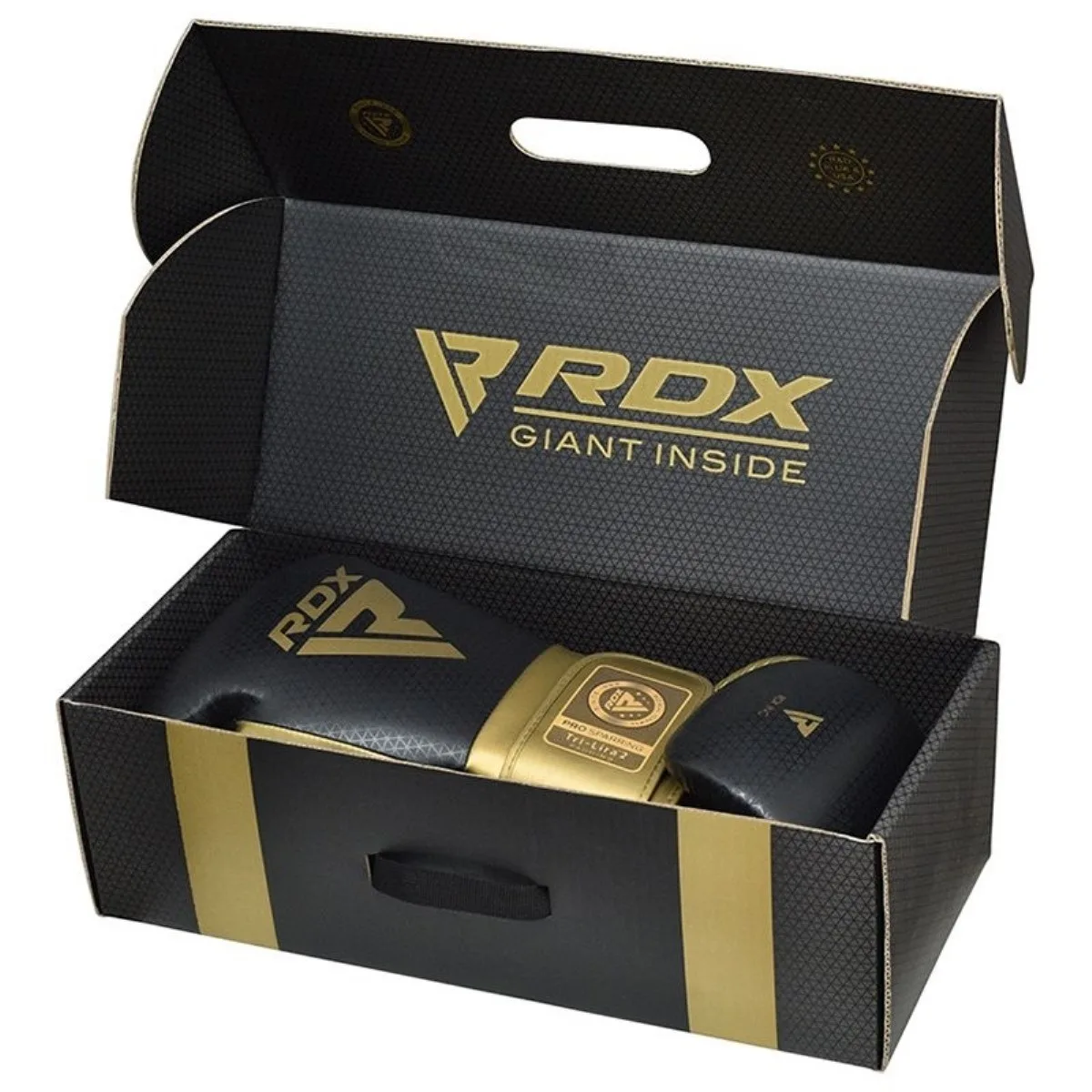 Боксерські рукавиці RDX Inc штучна шкіра 10 унцій золотисті