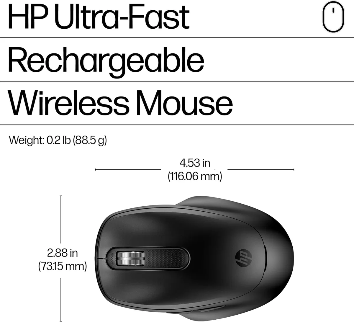 Миша HP 510 Ultra-Fast Rechargeable, WL, чорний