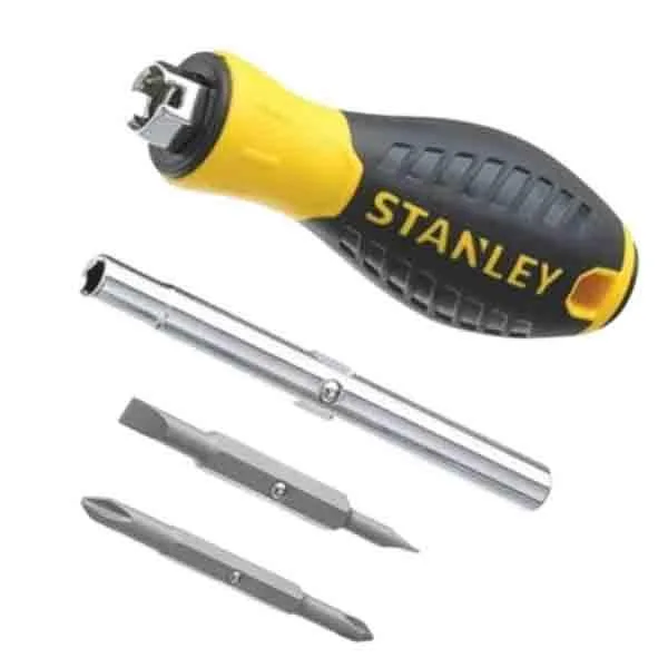 Мультитул Stanley 6 в 1 з бітотримачем 1/4", двостороннім трубчастим ключем та двома бітами SL і PH.