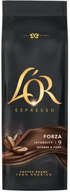 Кава L`OR зернова, 500г, Espresso Forza, сорт арабіка.
