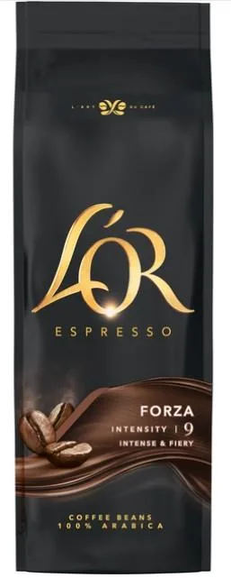 Кава L`OR зернова, 500г, Espresso Forza, сорт арабіка.