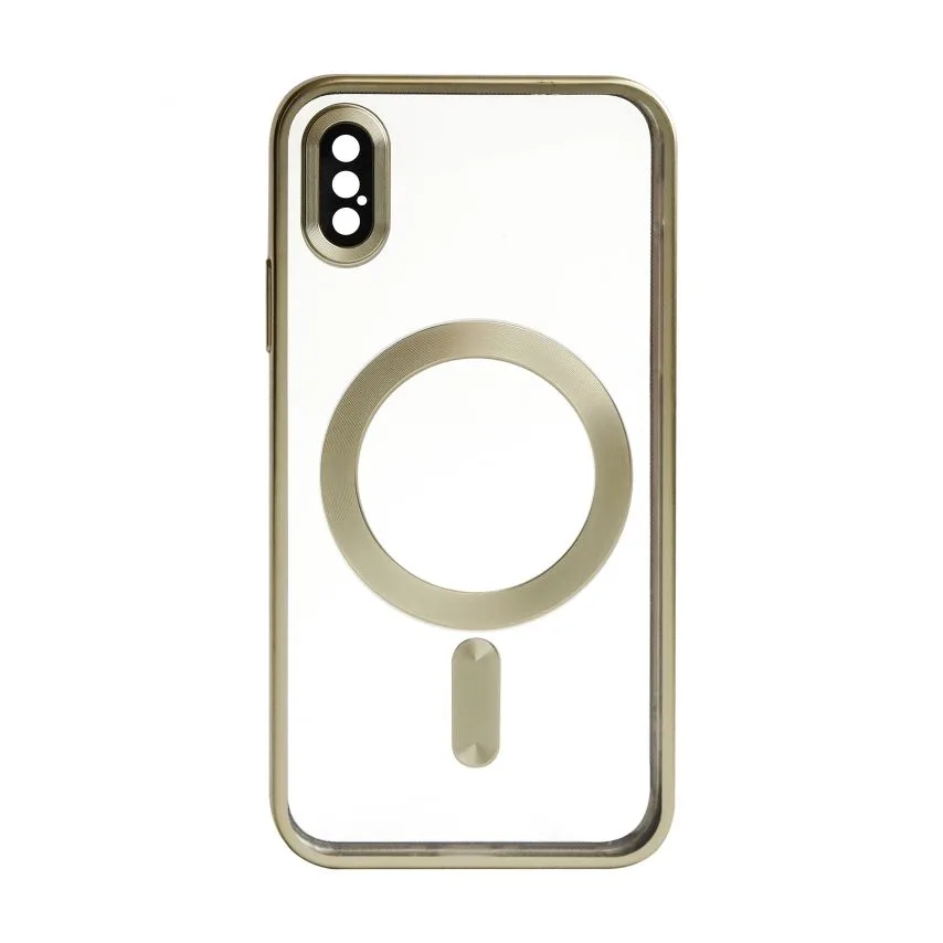 Чохол MagSafe для iPhone X Xs пластик силікон матовий золотий