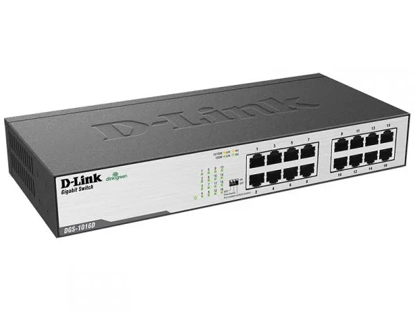 Коммутатор D-Link 16 портов 10/100/1000Base-T неконтролируемый черный