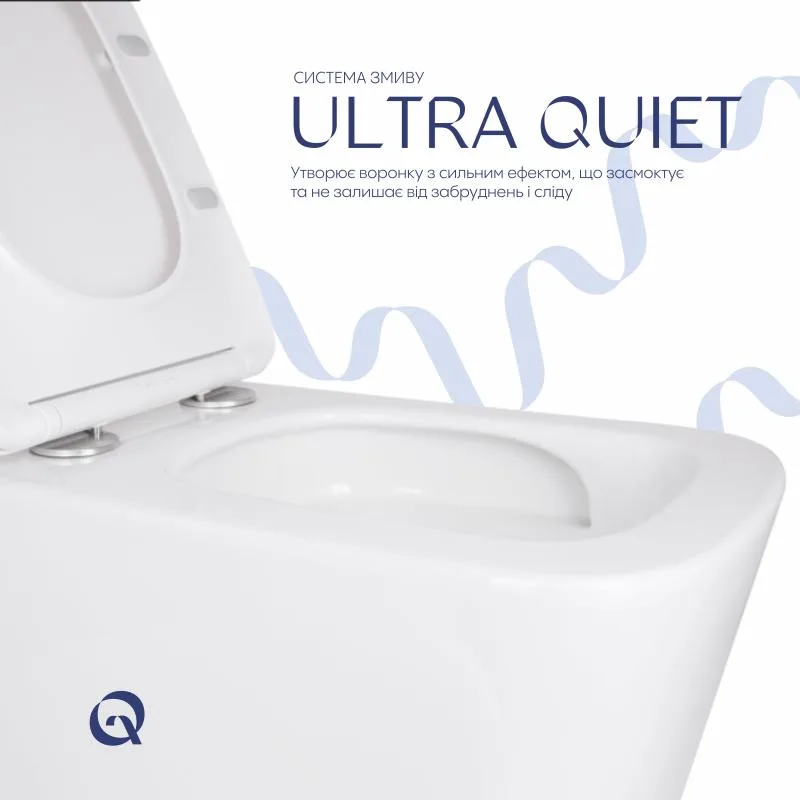 Підвісний унітаз Qtap Tern Soft-close без обідка керамічний 490x365x325 мм білий